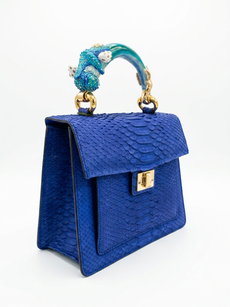 Biagini Art Bag Seashell Starfish Matte Cobalt Blue Powder