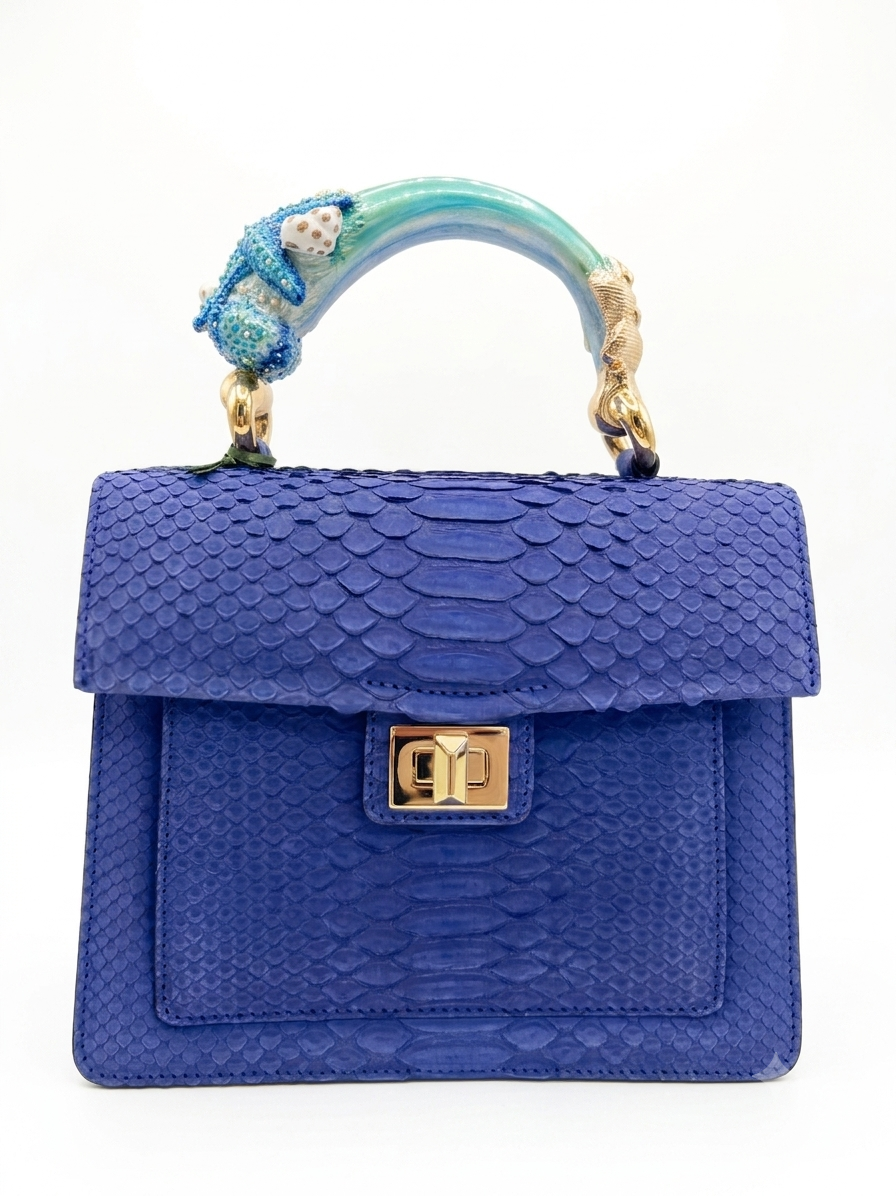 Biagini Art Bag Seashell Starfish Matte Cobalt Blue Powder