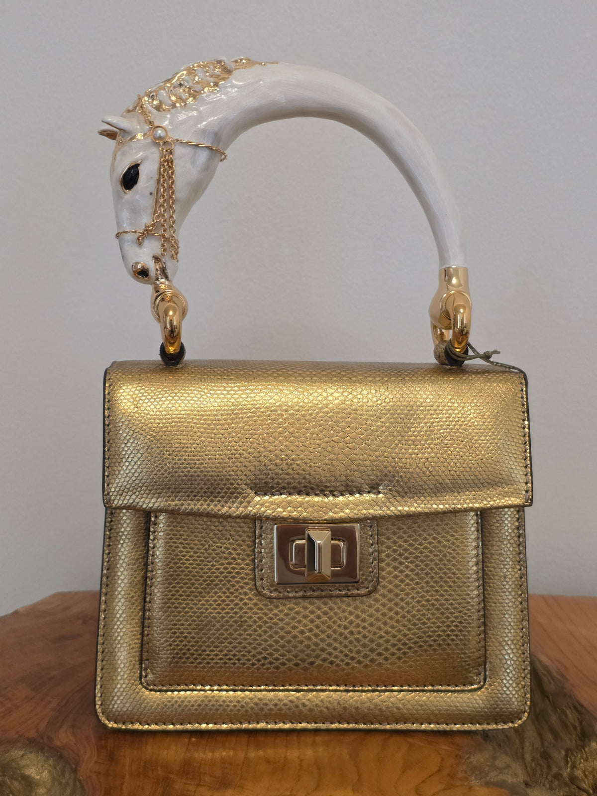 Biagini Art Bag Horse Gold Lizard