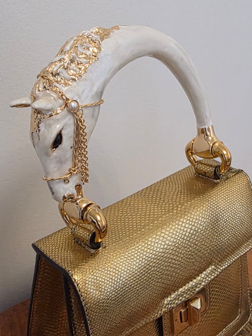 Biagini Art Bag Horse Gold Lizard