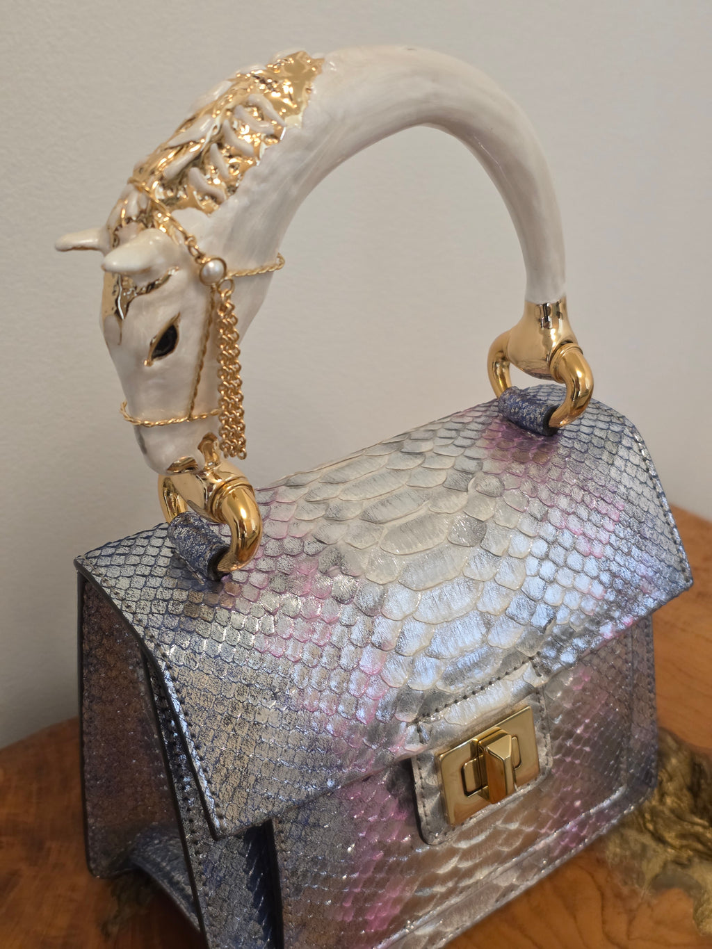 Biagini Art Bag Horse Silver Pink