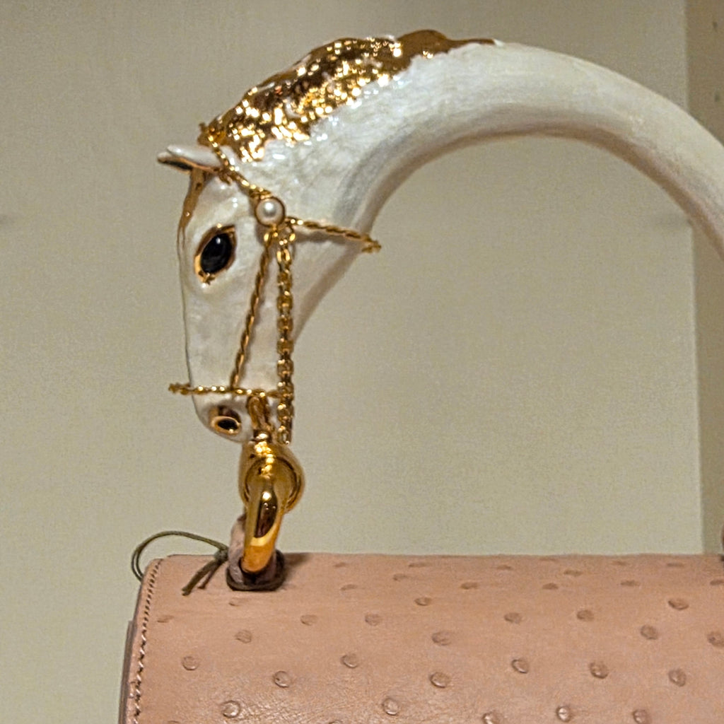 Biagini Art Bag Nude Ostrich White Horse