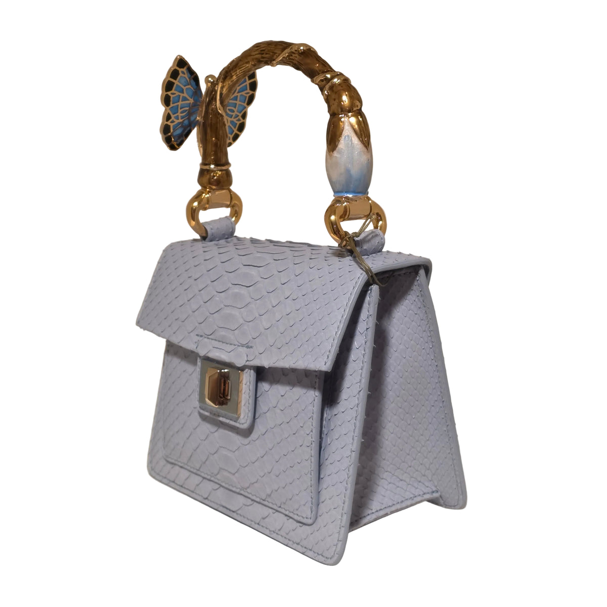 Biagini Art Bag –

Handcrafted in Bologna, Italy since 1968, the Biagini Art Bag is a masterclass in exquisite Italian artistry and uncompromising luxury. Designed to make a statement, this piece showcases genuine python finishes paired with rich, sumptuous suede interior lining. Every detail is meticulously finished, featuring a distinctive hand-painted enameled brass handle and gleaming gold-tone hardware.

Craftsmanship: Made in Italy
Brought to you by Rise And Shine Haven - BellaBarra.store
