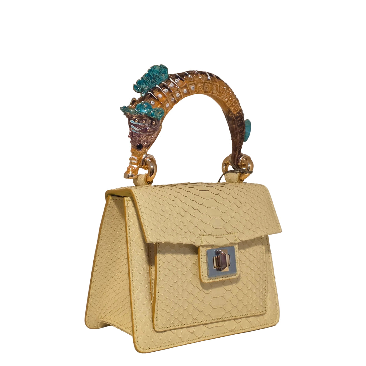 Biagini Art Bag –

Handcrafted in Bologna, Italy since 1968, the Biagini Art Bag is a masterclass in exquisite Italian artistry and uncompromising luxury. Designed to make a statement, this piece showcases genuine python finishes paired with rich, sumptuous suede interior lining. Every detail is meticulously finished, featuring a distinctive hand-painted enameled brass handle and gleaming gold-tone hardware.

Craftsmanship: Made in Italy
Brought to you by Rise And Shine Haven - BellaBarra.store