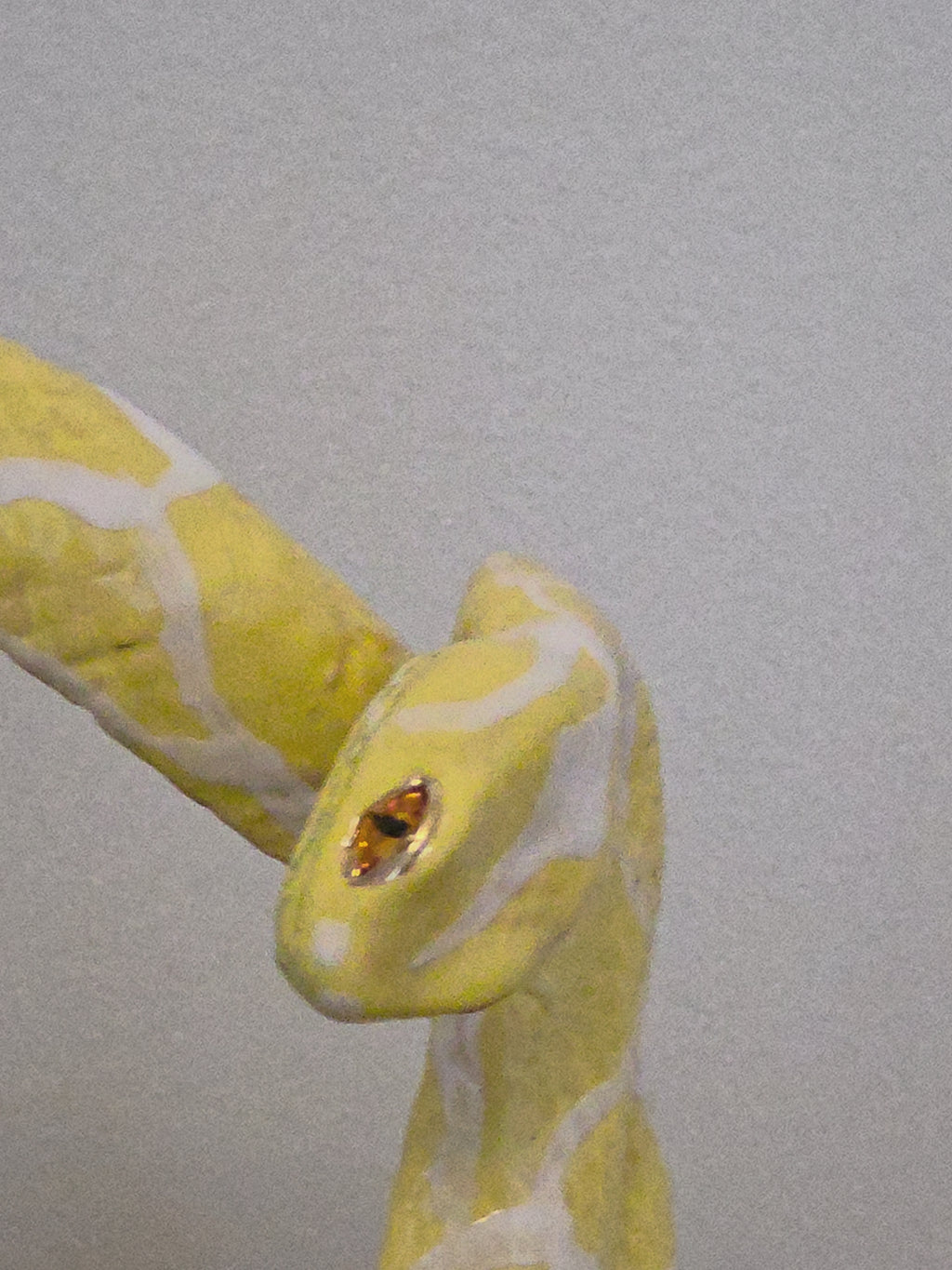 Biagini Art Bag La Perla Giallo Limoncello Python with Albino Burmese Python Snake